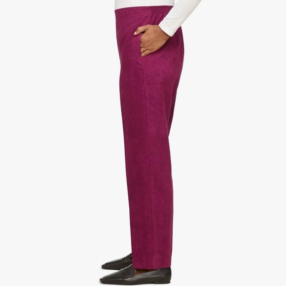 Alfred Dunner Women's Plus Idea Velour Pants Red Size 10 - Picture 2 of 16